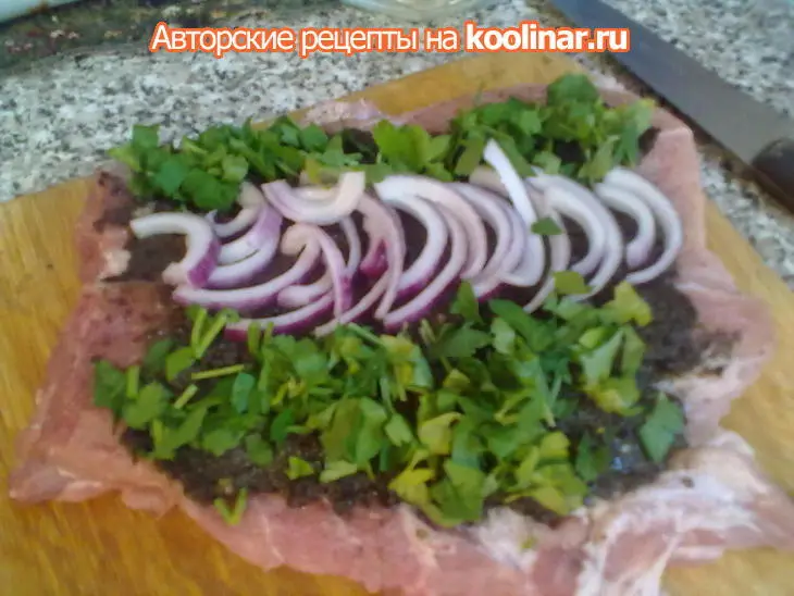 Свинина,фаршированная маслинами...в объятиях дракона-бекона))): шаг 7