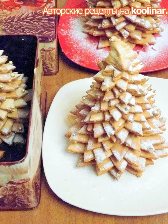 Печенье в виде «ёлочки новогодней» очень вкусное песочное тесто.: шаг 5