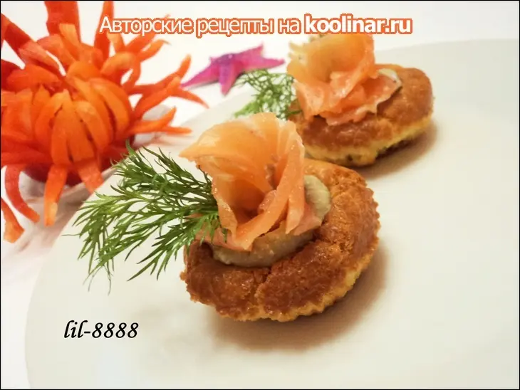 Тарталетки с творожным кремом и красной рыбой, и цветок из перца для ларисы laralaram: шаг 8