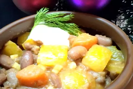 Фасоль в горшочках с овощами и много- много чеснока!!! (дуэль): шаг 4