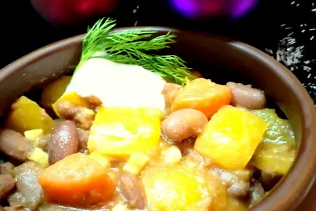 Фасоль в горшочках с овощами и много- много чеснока!!! (дуэль): шаг 6