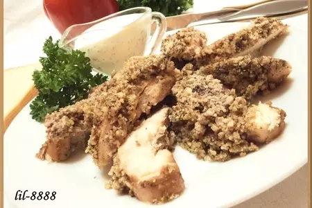 Куриное филе в ореховой корочке с мятным соусом.: шаг 4