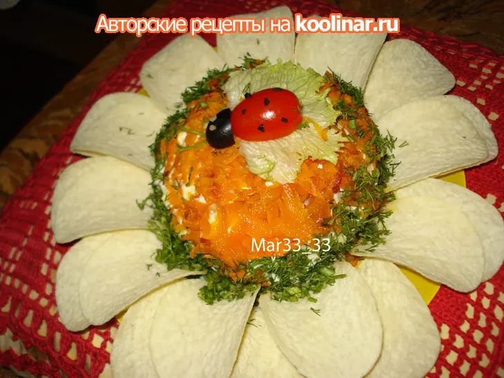 Салат «аппетитный» с печенью трески  на праздничный стол: шаг 5
