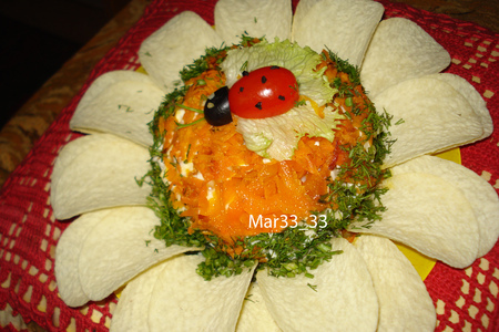 Салат «аппетитный» с печенью трески  на праздничный стол: шаг 5