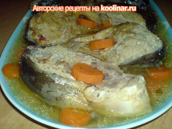 Фаршированная  заливная рыба - карп: шаг 9