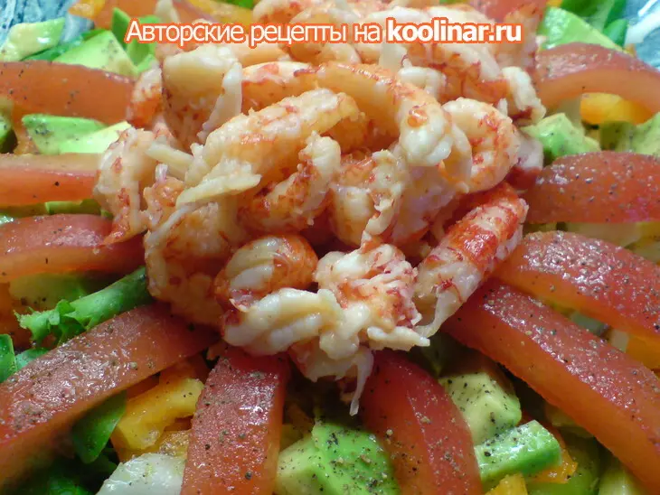 Салат из авокадо,перца и раков под коктейльным соусом: шаг 7