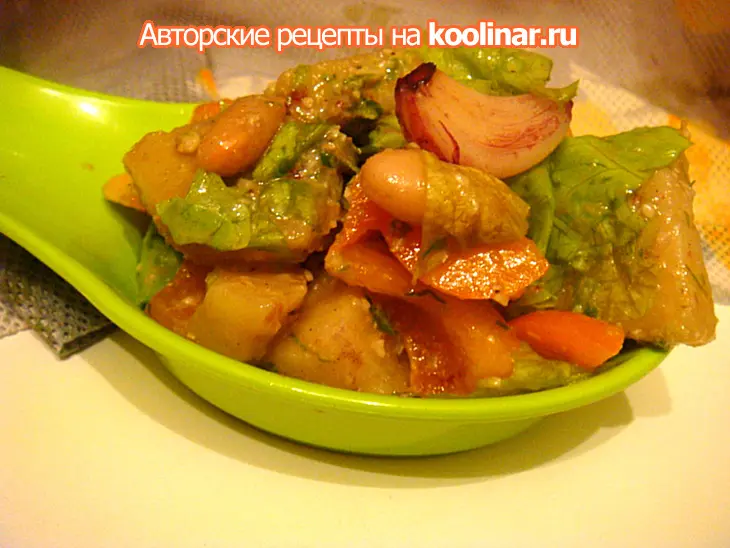 Салат с фасолью и печеным чесноком: шаг 4