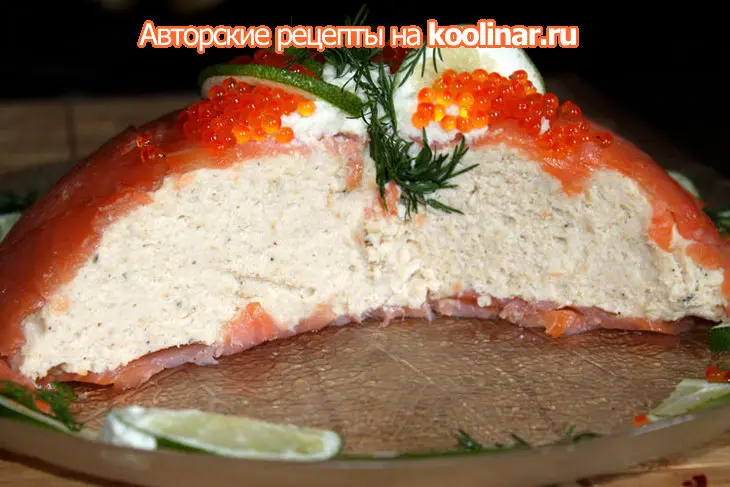 Парфе из копчёной форели в лососевой шубке: шаг 2