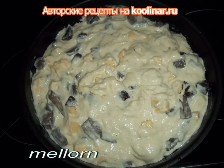 Пирог-кекс с грибами и сыром: шаг 4