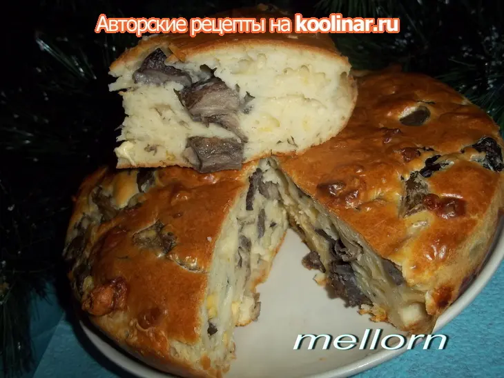 Пирог-кекс с грибами и сыром: шаг 5