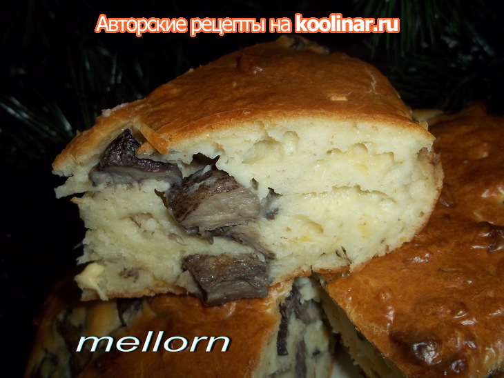 Пирог-кекс с грибами и сыром: шаг 6
