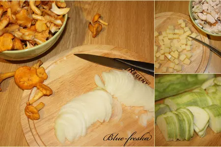 Мясной пирог с овощами и лисичками или киш в горошек!: шаг 4