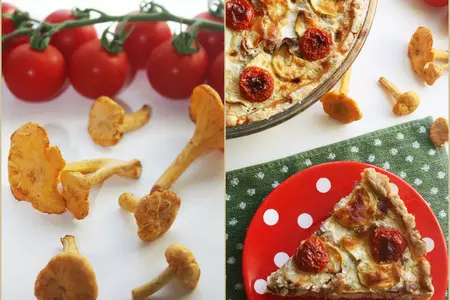 Мясной пирог с овощами и лисичками или киш в горошек!: шаг 11
