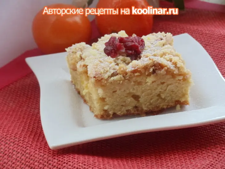 Творожный пирог с ананасами и ореховой посыпкой для моих снегурочек: шаг 6