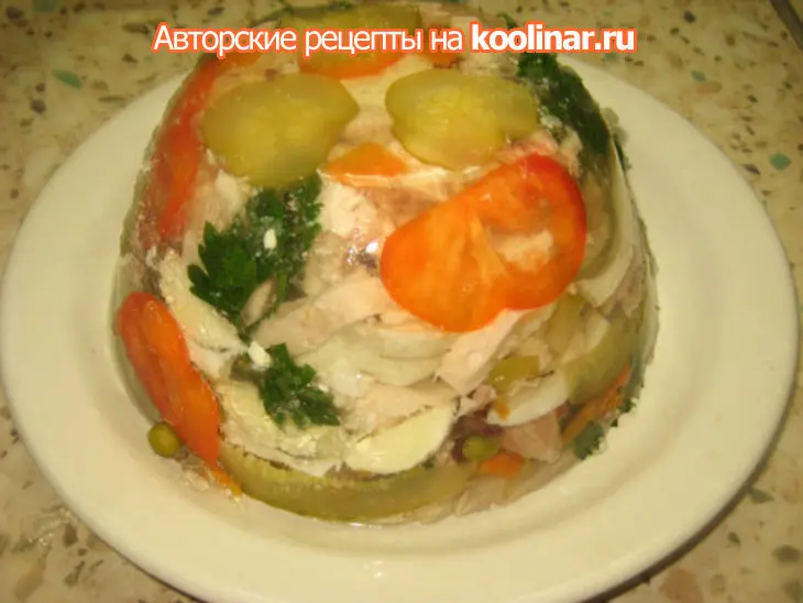 Русское заливное "гора горыныча".: шаг 2