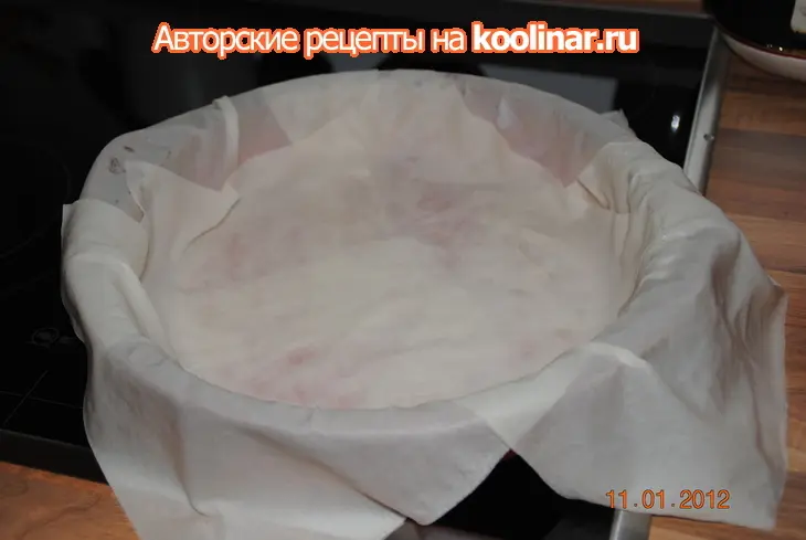 Пирог с тестом фило,творогом,яблоками и бананом: шаг 2