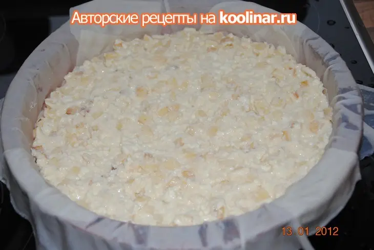 Пирог с тестом фило,творогом,яблоками и бананом: шаг 6