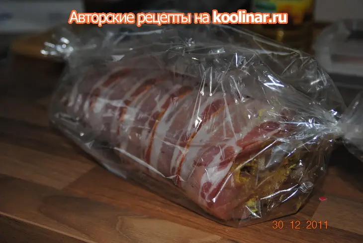 Рулет свиной в беконе (запеченый в рукаве): шаг 1