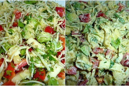 Сырный салат с авокадо и грушей: шаг 1