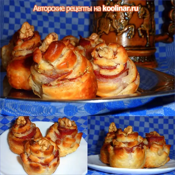 Розочки-слоёнки с беконом под пиво: шаг 6