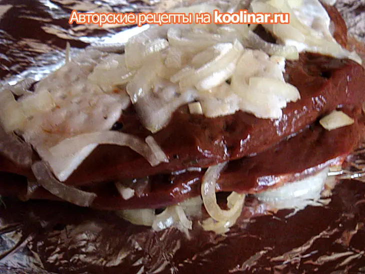 Печень говяжья под сырной шапкой: шаг 3