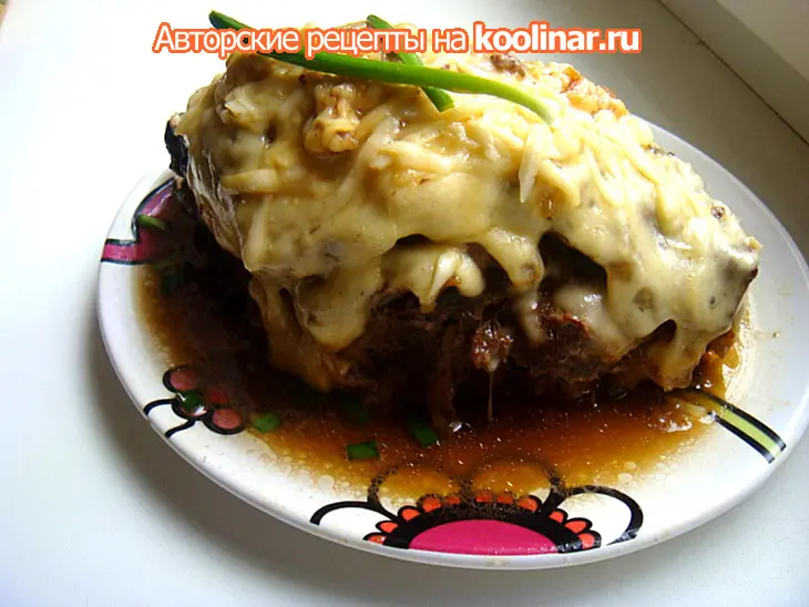 Печень говяжья под сырной шапкой: шаг 4