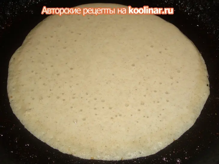Ржано-пшеничные блины на минеральной воде: шаг 7