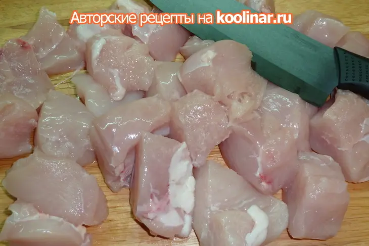 Брошеты из куриной грудки с яблоками и для вкусной диеты подойдет: шаг 4