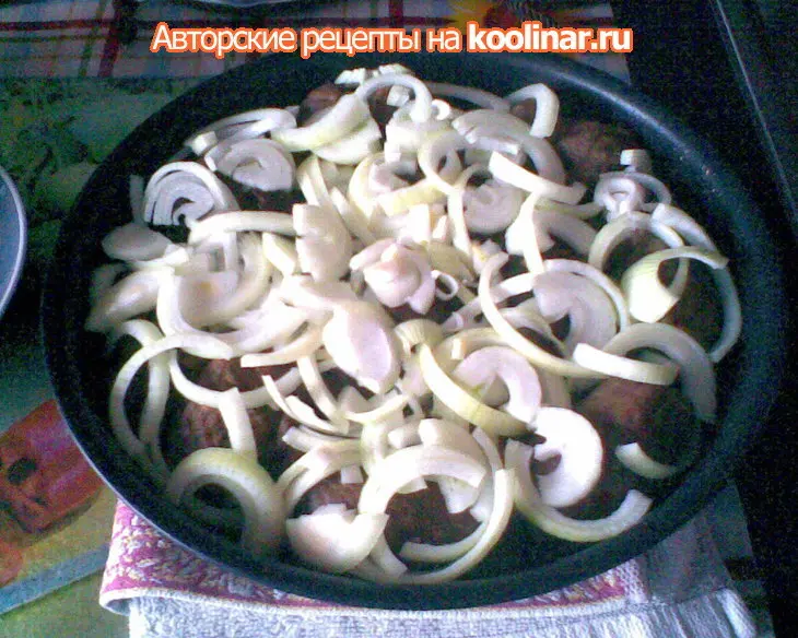 Яблочко - в теленочке, теленочек -  в шубке...= мясные рулетики с яблоками: шаг 6