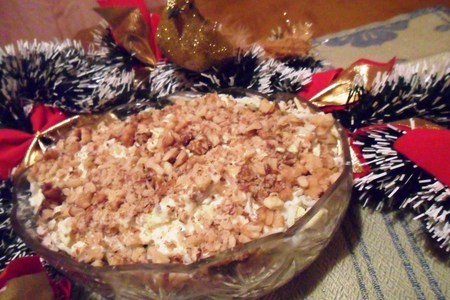 Куриный салат с орехами "рождественский": шаг 5