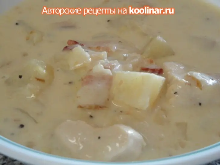 Картофельный крем-суп с курицей,беконом и апельсином: шаг 8