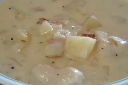 Картофельный крем-суп с курицей,беконом и апельсином: шаг 8