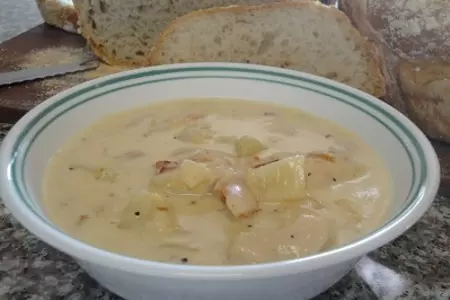Картофельный крем-суп с курицей,беконом и апельсином: шаг 9