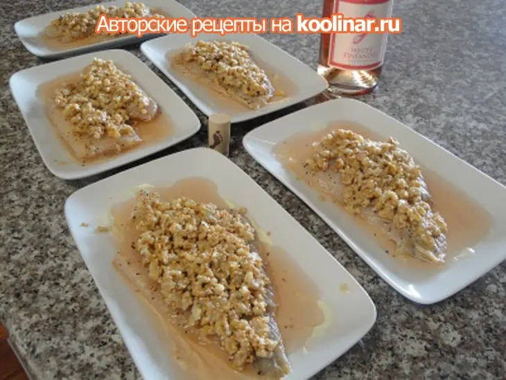 Чёрная каменная рыба под хрустящей орехово - горчичной корочкой: шаг 6
