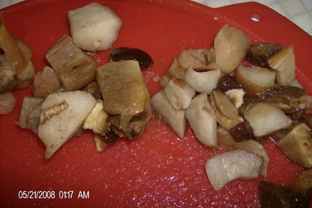 Куриные сердечки с грибами в сырно-горчичном соусе: шаг 3