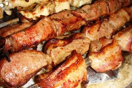Шашлык из мяса ягненка с беконом: шаг 4