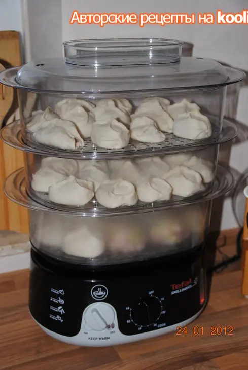 Манты с рубленным мясом и цукини: шаг 7
