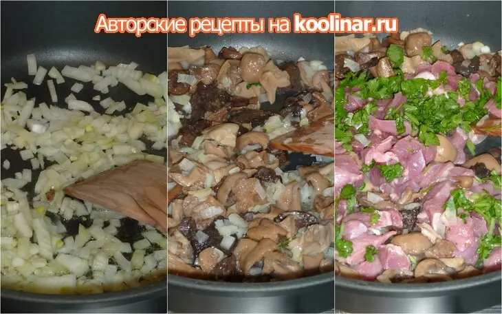 Террин из индейки с куриной печенью и солеными лесными грибами: шаг 2