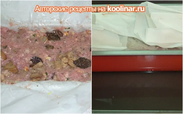Террин из индейки с куриной печенью и солеными лесными грибами: шаг 7