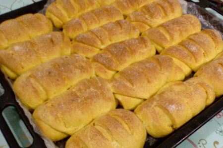 Солнечные булочки и сладкий постный хлеб ( выпечка с тыквой): шаг 8