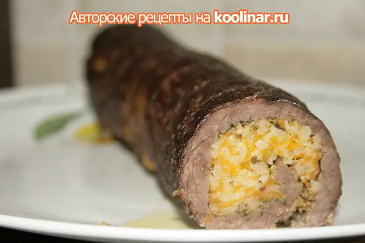 Мясной рулет с тыквой и орехами: шаг 7
