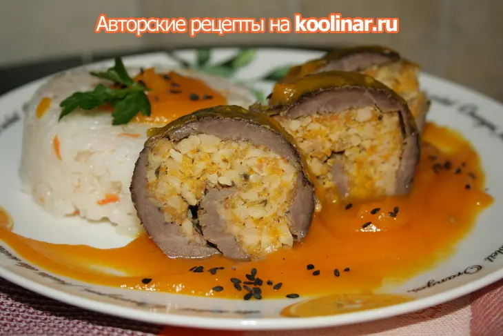 Мясной рулет с тыквой и орехами: шаг 8