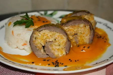 Мясной рулет с тыквой и орехами: шаг 8
