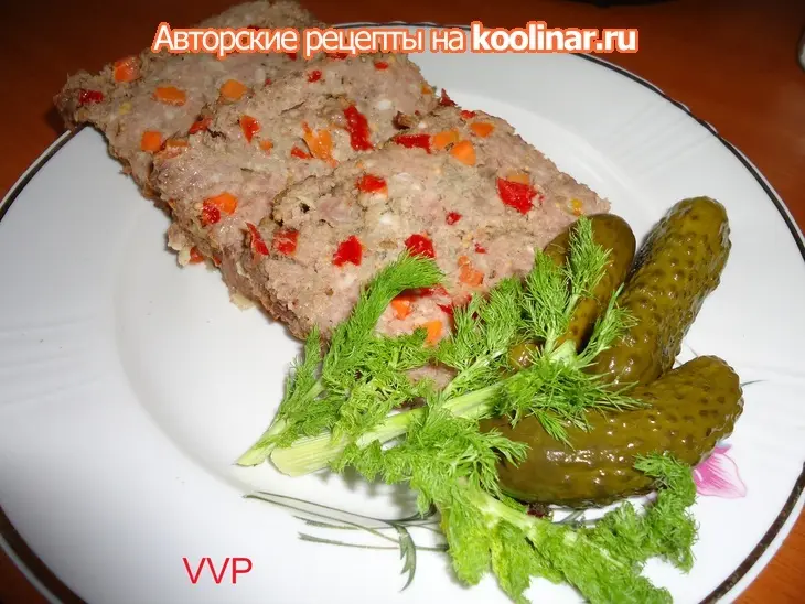 Мясной хлебец с морковью и перцем.: шаг 5