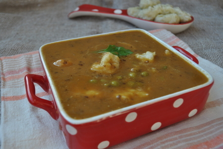 Тыквенный суп-пюре с разноцветной чечевицей и картофельными клёцками (дуэль): шаг 9