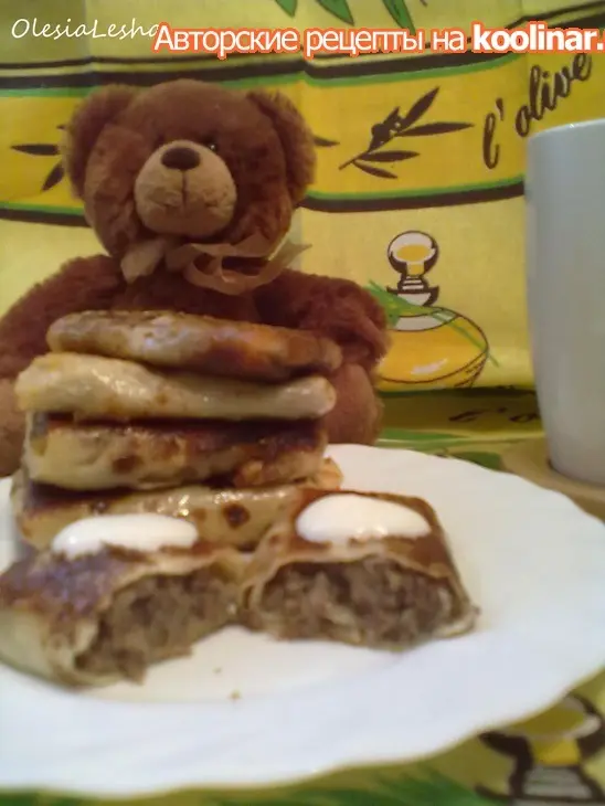 Самые обычные и вкусные блинчики...с начинкой из куриных желудков))): шаг 10