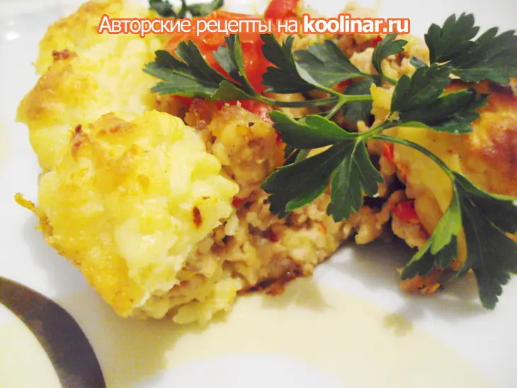 Картофельная запеканка с куриным фаршем.: шаг 9
