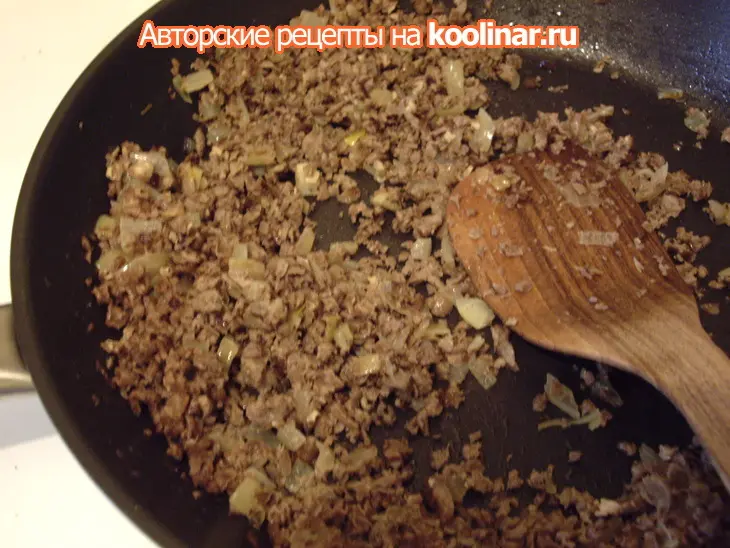Блинчики с куриными сердечками: шаг 3