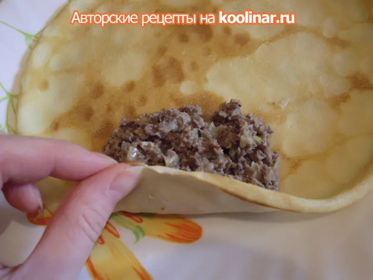 Блинчики с куриными сердечками: шаг 5
