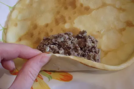 Блинчики с куриными сердечками: шаг 5